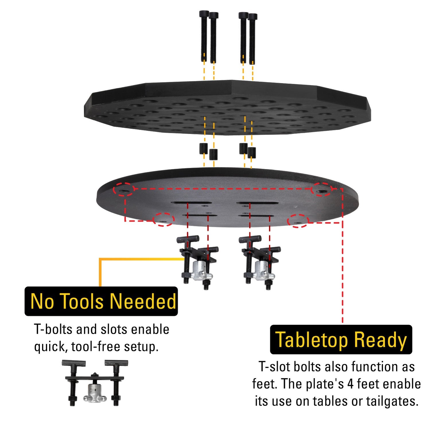 Trípode Scout, 14" (35.56 cm) de Diámetro, Soporte de Trabajo, Sistema de 5/8"